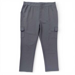 Lisa Rinna Collection Gray Cargo Pants XL Pull-On Stretch Utility Pockets